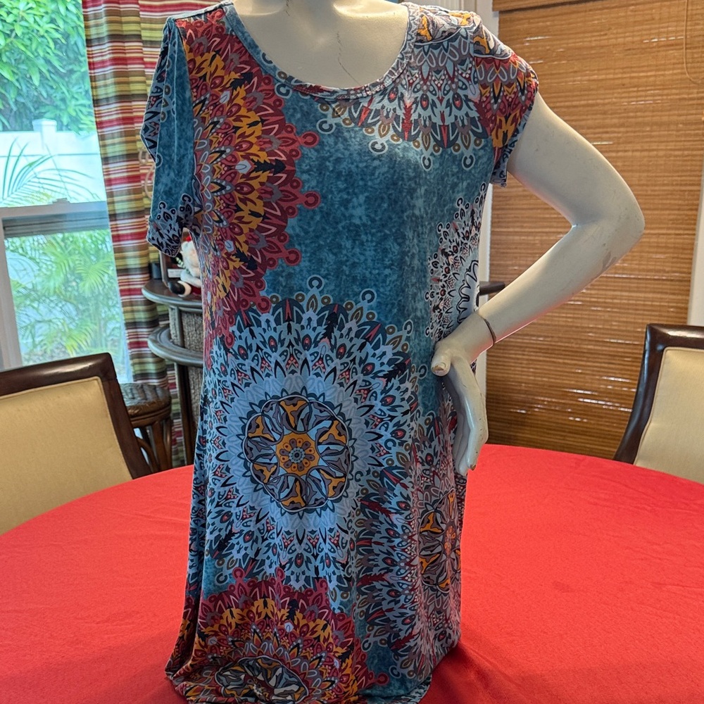 Colorful Mandala Print Dress